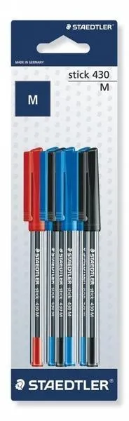 Staedtler Ball Point Pens - Assorted Pack (3 Blue, 2 Black, 1 Red)