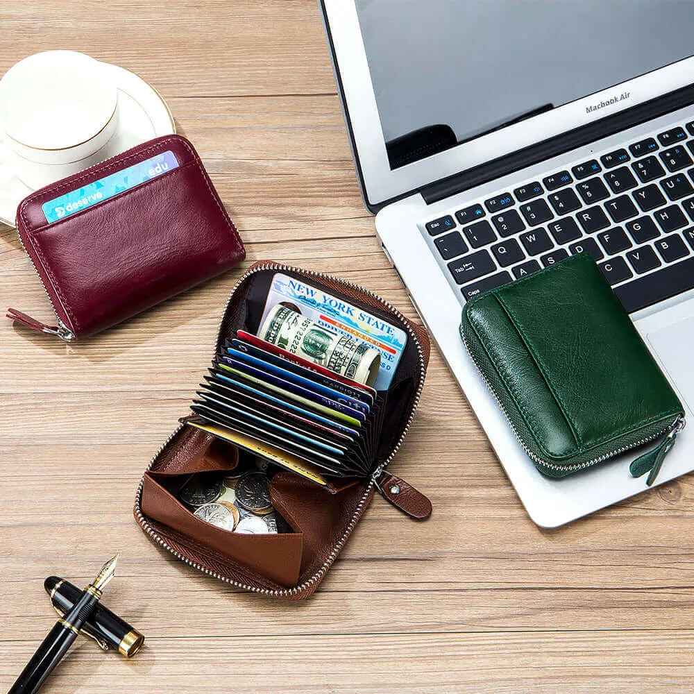 Stylish and Secure Leather RFID Card Holder Wallet