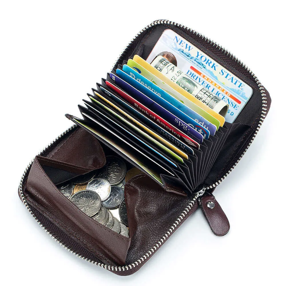 Stylish and Secure Leather RFID Card Holder Wallet