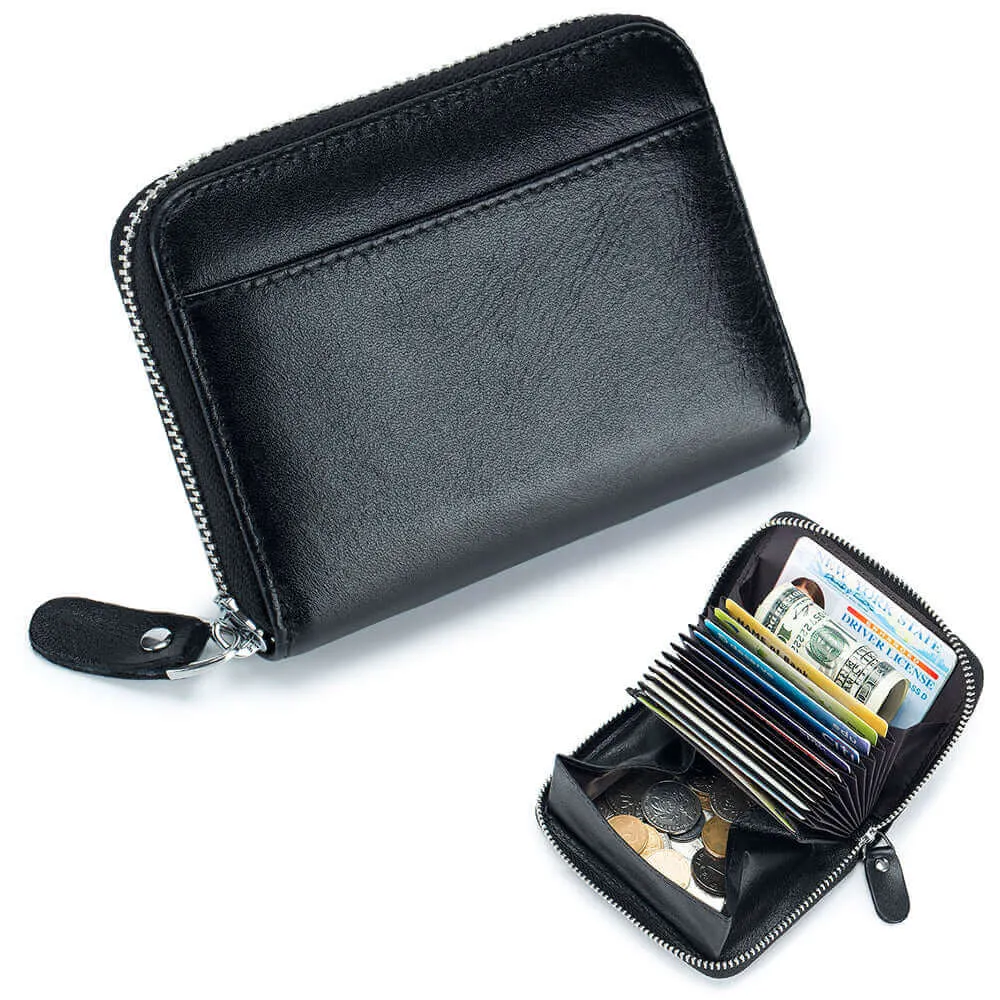 Stylish and Secure Leather RFID Card Holder Wallet