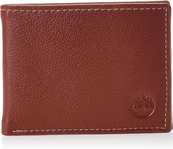 Timberland Men's Wellington RFID Leather Bifold Wallet Trifold Wallet Hybrid