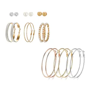 Yellow Chimes Combo of Two Sets Latest Fashion Stylish Stud Hoops Earrings for Women and Girls