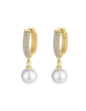 Yellow Chimes Elegant Design Studded Crystal Silver Plated Drop Earrings for Women and Girls (Silver-toned Glamour Spark Drop)