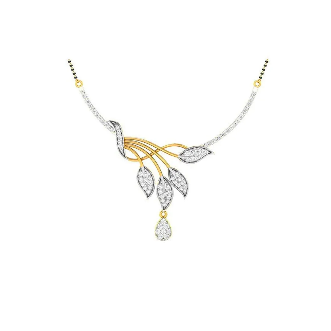 Yellow Chimes Exclusive Antique Crystal Peacocok Floral Design Latest Traditional Mangalsutra for Women