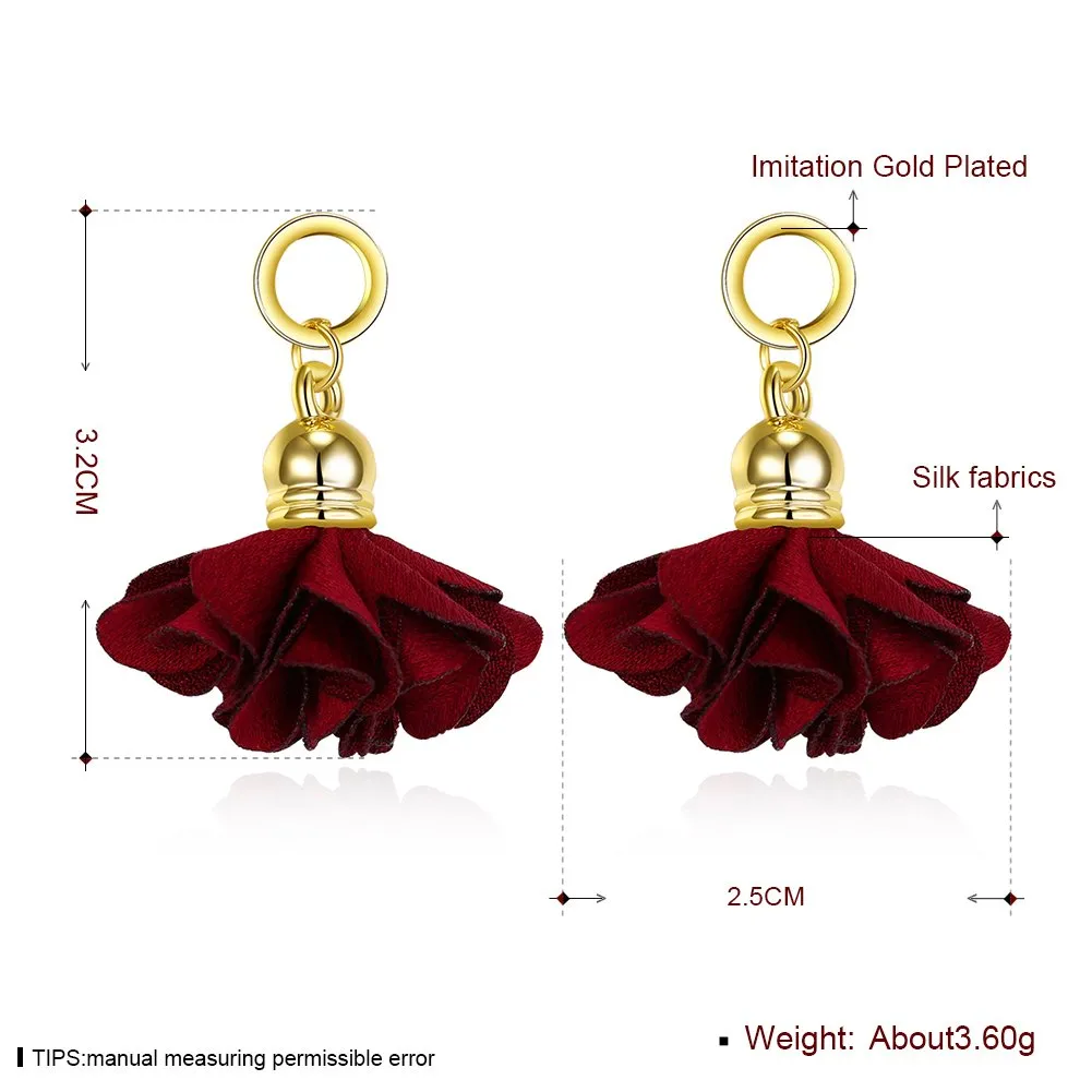 Yellow Chimes Fancy Rose Earrings for Girls and Women (Red-Peach)