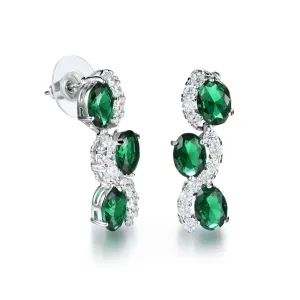 YELLOW CHIMES Green Wine Genuine Austrian Crystal Earrings for Girls and Women