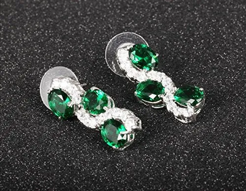 YELLOW CHIMES Green Wine Genuine Austrian Crystal Earrings for Girls and Women