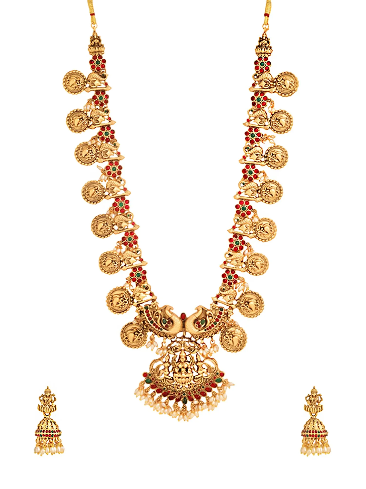 Yellow Chimes Jewellery Set For Women | Ethnic Gold Plated Long Necklace Set for Women | Traditional Temple Jewellery Sets For Girls | Birthday Gift for Girls & Women Anniversary Gift for Wife